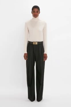 Victoria Beckham Polo Neck Jumper In Ivory