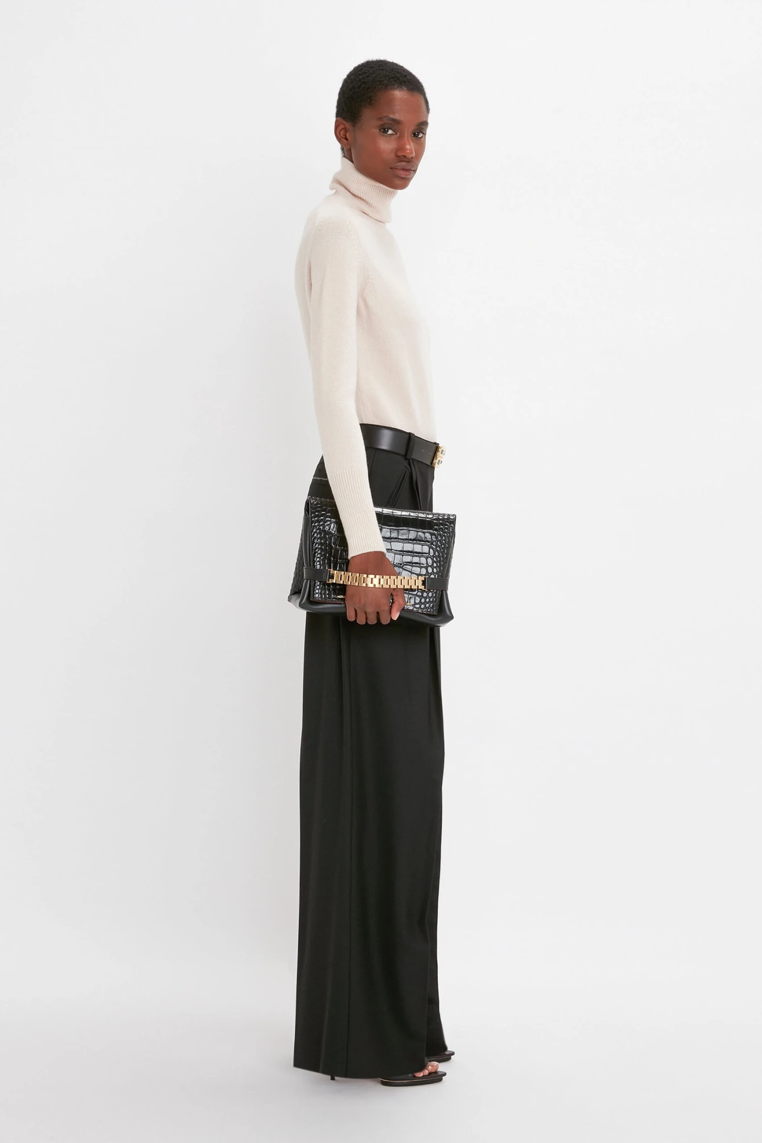 Victoria Beckham Polo Neck Jumper In Ivory 4 Victoria Beckham Polo Neck Jumper In Ivory - Image 4