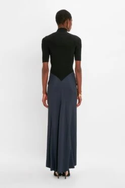 Victoria Beckham Polo Neck Gathered Dress In Midnight 9 Victoria Beckham Polo Neck Gathered Dress In Midnight -Victoria Beckham 20230914 VB 333