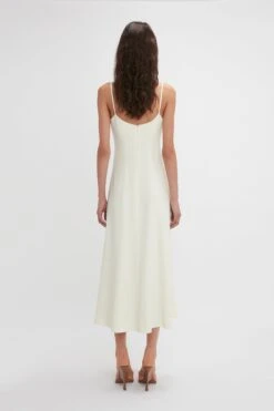 Victoria Beckham Exclusive Panelled Midi Cami Dress In Ivory -Victoria Beckham 20231215 VB 041