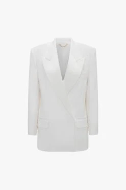 Victoria Beckham Exclusive Double Breasted Tuxedo Jacket In Ivory -Victoria Beckham 20231218 VB 025