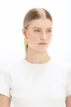 Victoria Beckham Fitted T-shirt Dress In Ivory -Victoria Beckham 8K1A3043