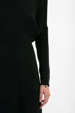 Victoria Beckham Dolman Midi Dress In Black -Victoria Beckham 8K1A3129