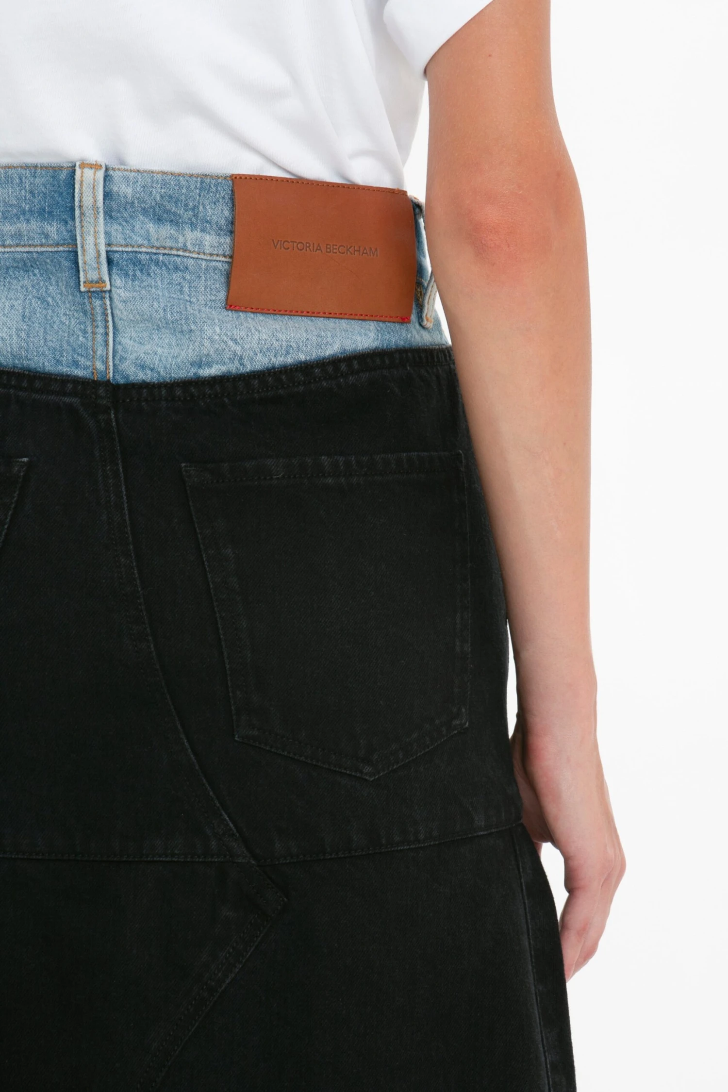 Victoria Beckham Patched Denim Skirt In Contrast Wash 5 Victoria Beckham Patched Denim Skirt In Contrast Wash - Image 5
