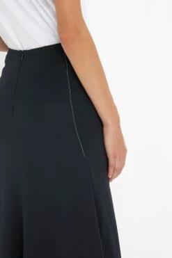Victoria Beckham Asymmetric Tie Detail Skirt In Midnight -Victoria Beckham 8K1A3632