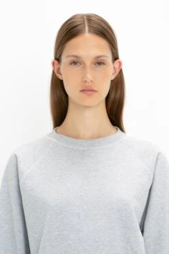 Victoria Beckham Football Sweatshirt In Grey Marl -Victoria Beckham 8K1A3651