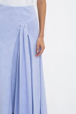 Victoria Beckham Asymmetric Tie Detail Skirt In Frost -Victoria Beckham 8K1A3815