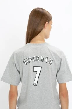 Victoria Beckham Football T-Shirt In Grey Marl -Victoria Beckham 8K1A3914