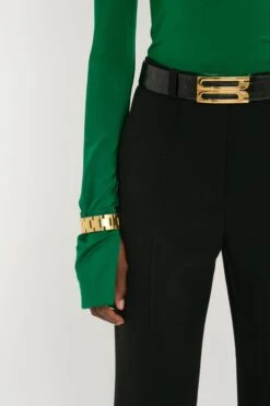 Victoria Beckham Gathered Detail Top In Emerald -Victoria Beckham 8K1A3973