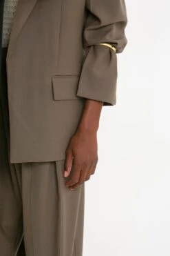 Victoria Beckham Peak Lapel Jacket In Oregano -Victoria Beckham 8K1A3999