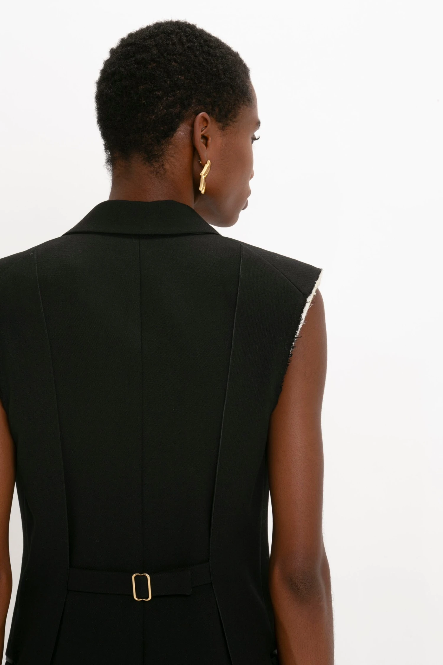 Victoria Beckham Sleeveless Tuxedo Jumpsuit In Black 5 Victoria Beckham Sleeveless Tuxedo Jumpsuit In Black - Image 5