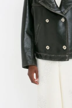 Victoria Beckham Oversized Leather Jacket In Black -Victoria Beckham 8K1A4142
