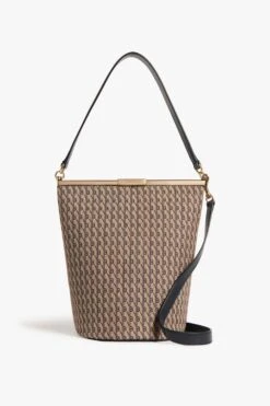 Victoria Beckham Frame Bucket Bag In House Monogram Jacquard -Victoria Beckham A3 VICTORIA BECKHAM FRAME BUCKET B422AAC004249A CREAM NAVY 2700 4050 247 LR
