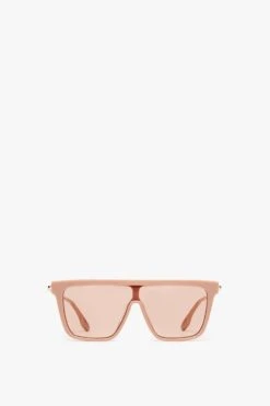 Victoria Beckham Rectangular Shield Sunglasses In Nude