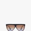 Victoria Beckham Flat Top V Sunglasses In Black Tortoise