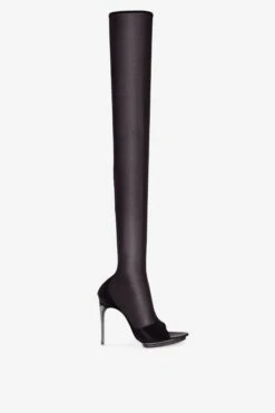 Victoria Beckham Pointy Toe Mesh Boot In Black