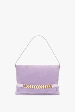 Victoria Beckham Chain Pouch With Strap In Lilac Suede