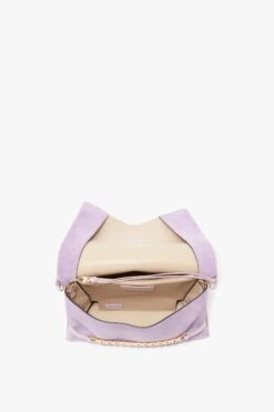 Victoria Beckham Chain Pouch With Strap In Lilac Suede -Victoria Beckham ChainPouchwithStrapinGlycineSuede5