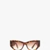 Victoria Beckham Sculptural Frame Sunglasses In Dark Havana Fade