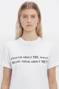 Victoria Beckham Enough About Me Slogan T-Shirt -Victoria Beckham ENOUGHABOUTMEDETAIL