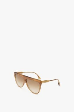 Victoria Beckham Classic Flat Top V Sunglasses In Honey Horn -Victoria Beckham FLAT TOP V VB619S HONEY HORN 2