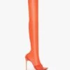 Victoria Beckham Pointy Toe Mesh Boot In Orange