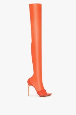 Victoria Beckham Pointy Toe Mesh Boot In Orange