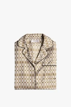 Victoria Beckham Chain Print Pyjama Set In Ivory -Victoria Beckham PYJAMA SET CREAM 5 2700 4050 247 LR