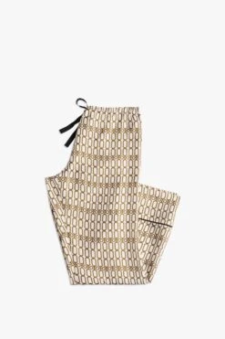 Victoria Beckham Chain Print Pyjama Set In Ivory -Victoria Beckham PYJAMA SET NAVY 4 1 2700 4050 247 LR