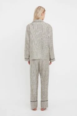 Victoria Beckham Pyjama Sleep Set In VB House Monogram Jacquard 14 Victoria Beckham Pyjama Sleep Set In VB House Monogram Jacquard -Victoria Beckham PyjamaSleepSetInVBHouseMonogramJacquardBack