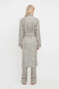 Victoria Beckham Pyjama Robe In VB House Monogram Jacquard 16 Victoria Beckham Pyjama Robe In VB House Monogram Jacquard -Victoria Beckham RobeInVBHouseMonogramJacquardBack jpg