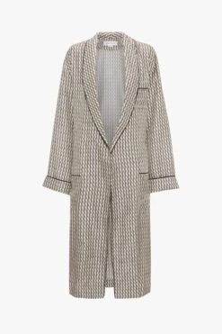 Victoria Beckham Pyjama Robe In VB House Monogram Jacquard 19 Victoria Beckham Pyjama Robe In VB House Monogram Jacquard -Victoria Beckham RobeInVBHouseMonogramJacquardFlat