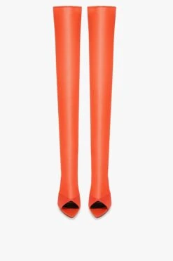 Victoria Beckham Pointy Toe Mesh Boot In Orange -Victoria Beckham UntitledSession24065