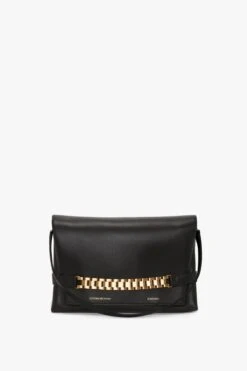 Victoria Beckham Chain Pouch With Strap In Black Leather -Victoria Beckham UntitledSession24107