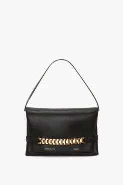 Victoria Beckham Chain Pouch With Strap In Black Leather