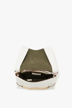 Victoria Beckham Chain Pouch With Strap In White Leather -Victoria Beckham UntitledSession24140