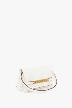 Victoria Beckham Mini Chain Pouch In White Leather -Victoria Beckham UntitledSession24154