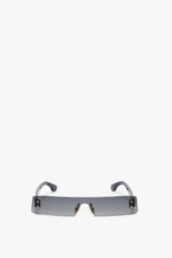 Victoria Beckham Mini Visor Sunglasses In Black-Green