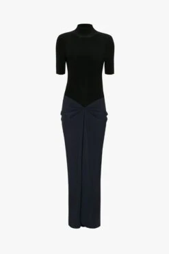 Victoria Beckham Polo Neck Gathered Dress In Midnight 13 Victoria Beckham Polo Neck Gathered Dress In Midnight -Victoria Beckham UntitledSession4112