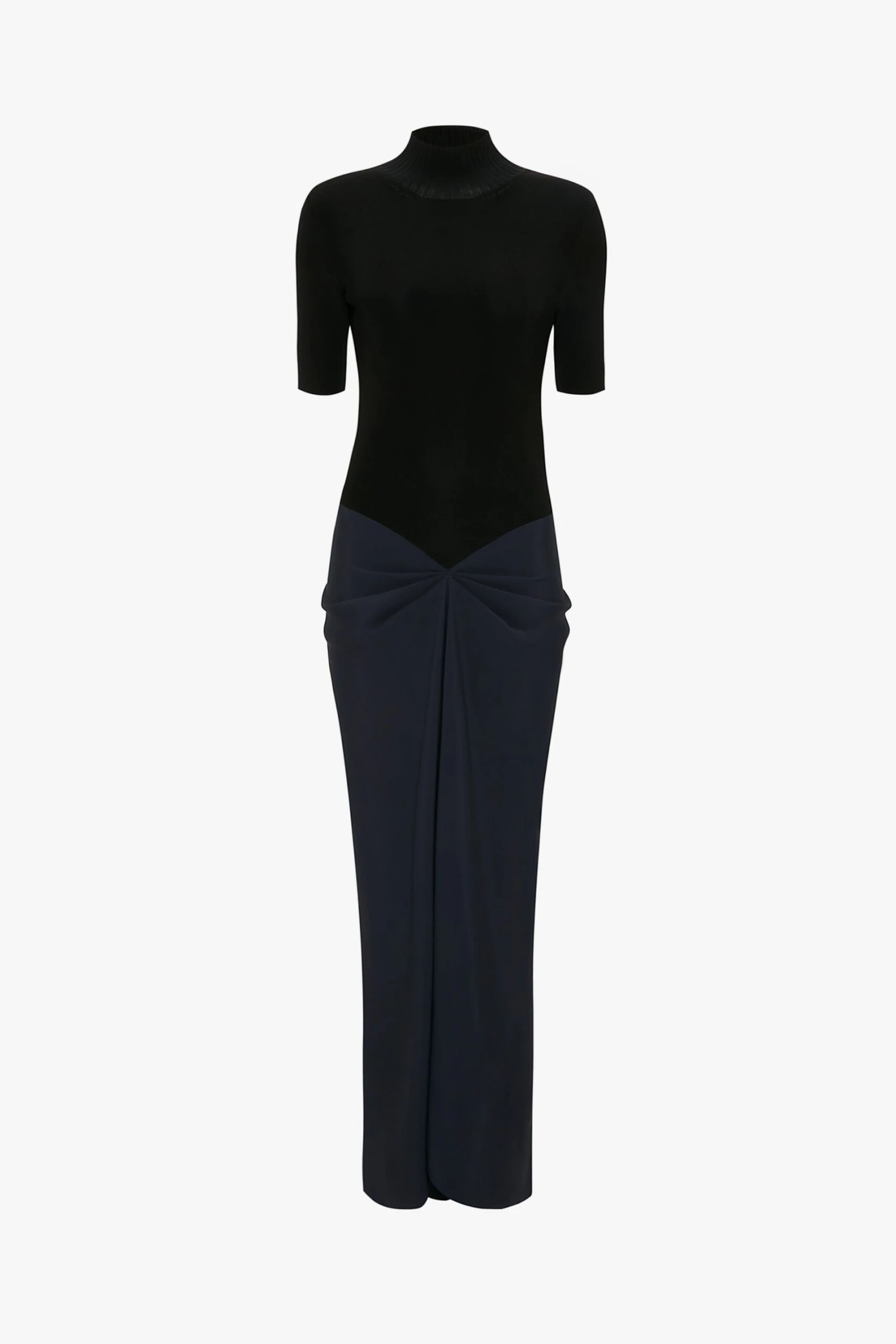 Victoria Beckham Polo Neck Gathered Dress In Midnight 7 Victoria Beckham Polo Neck Gathered Dress In Midnight - Image 7