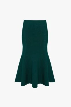 Victoria Beckham VB Body Flared Skirt In Lurex Green -Victoria Beckham UntitledSession4145