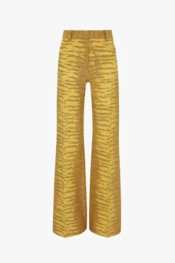 Victoria Beckham Alina Trouser In Yellow-Maple Tiger Print -Victoria Beckham UntitledSession4153