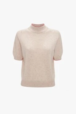 Victoria Beckham Short Sleeve Top In Nougat