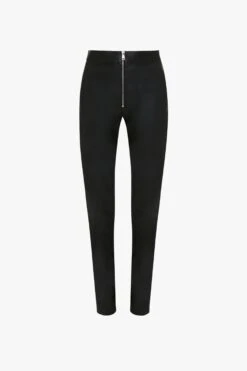 Victoria Beckham Slim Leather Trouser In Black -Victoria Beckham UntitledSession4183