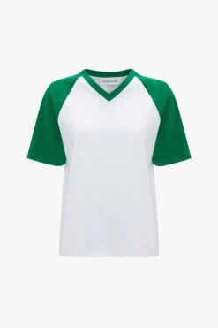 Victoria Beckham Football T-Shirt In Green -Victoria Beckham UntitledSession4193 d89f27aa 076e 4d05 a50a 87edb2683467