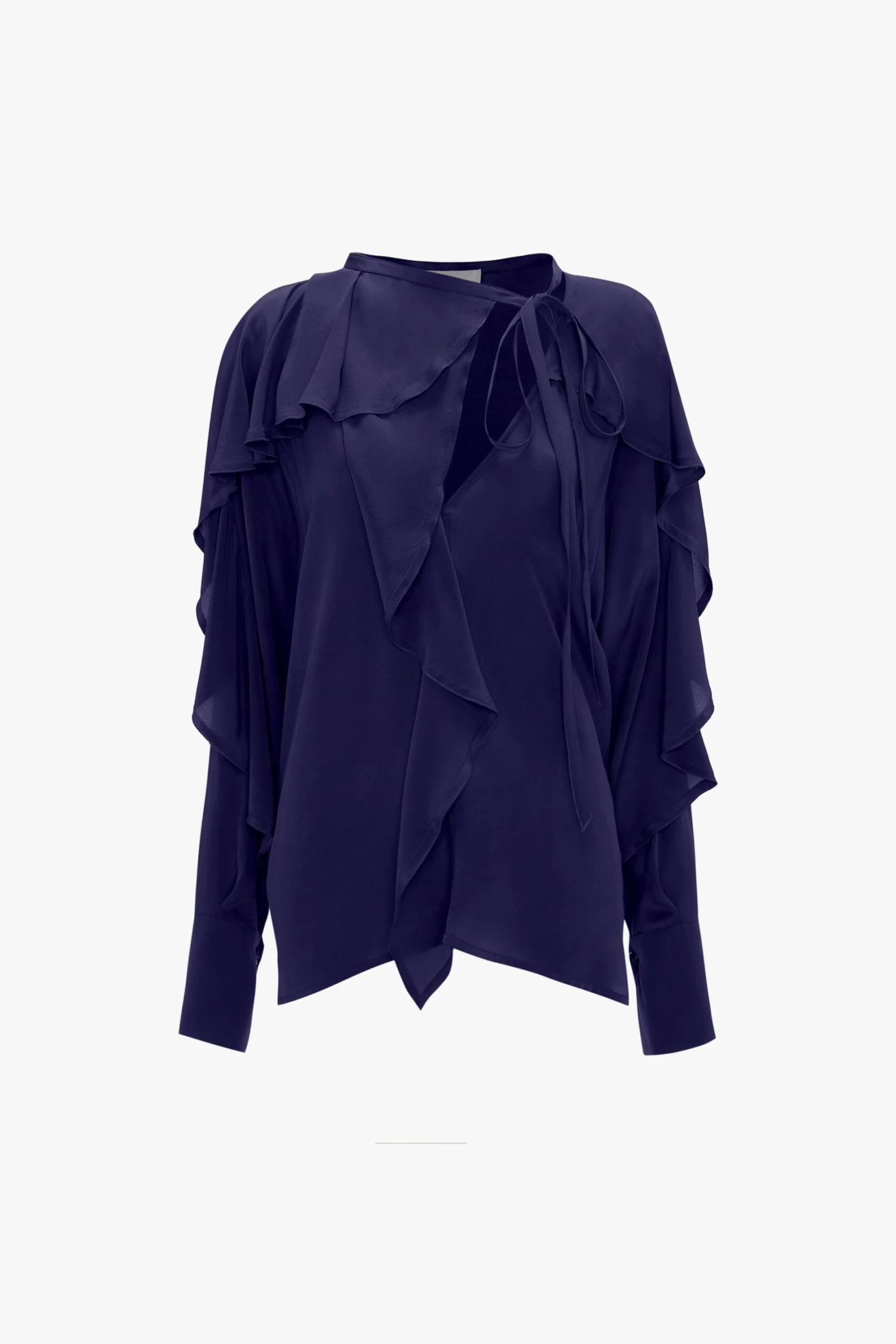 Victoria Beckham Tie Detail Ruffle Blouse In Ultraviolet 7 Victoria Beckham Tie Detail Ruffle Blouse In Ultraviolet - Image 7