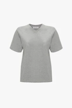 Victoria Beckham Football T-Shirt In Grey Marl -Victoria Beckham UntitledSession4232 c617214d 6efd 482b bf0a 805701d8f83b