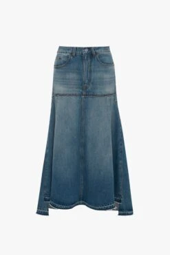 Victoria Beckham Patched Denim Skirt In Vintage Wash 13 Victoria Beckham Patched Denim Skirt In Vintage Wash -Victoria Beckham UntitledSession4264