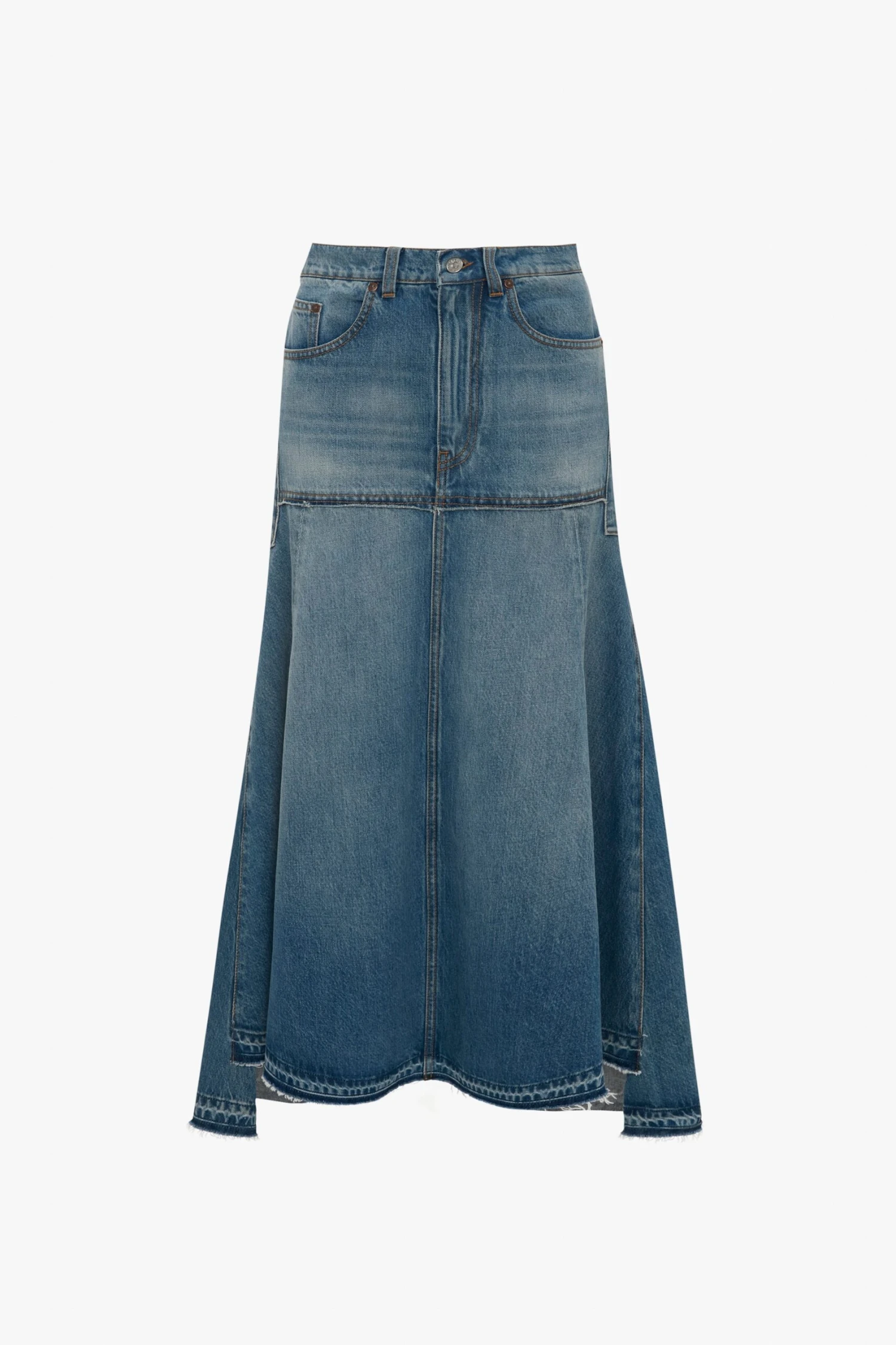 Victoria Beckham Patched Denim Skirt In Vintage Wash 7 Victoria Beckham Patched Denim Skirt In Vintage Wash - Image 7