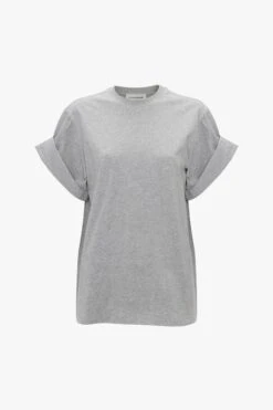 Victoria Beckham Relaxed Fit T-Shirt In Grey Marl -Victoria Beckham UntitledSession4265
